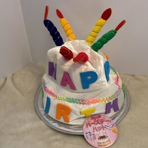 BIRTHDAY HAT ONE SIZE FUN AND FABULOUS WHIMSICAL HAS  FAUX CANDLES ON TOP NWTS